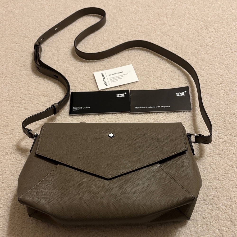 Montblanc Taupe Leather Shoulder Bag